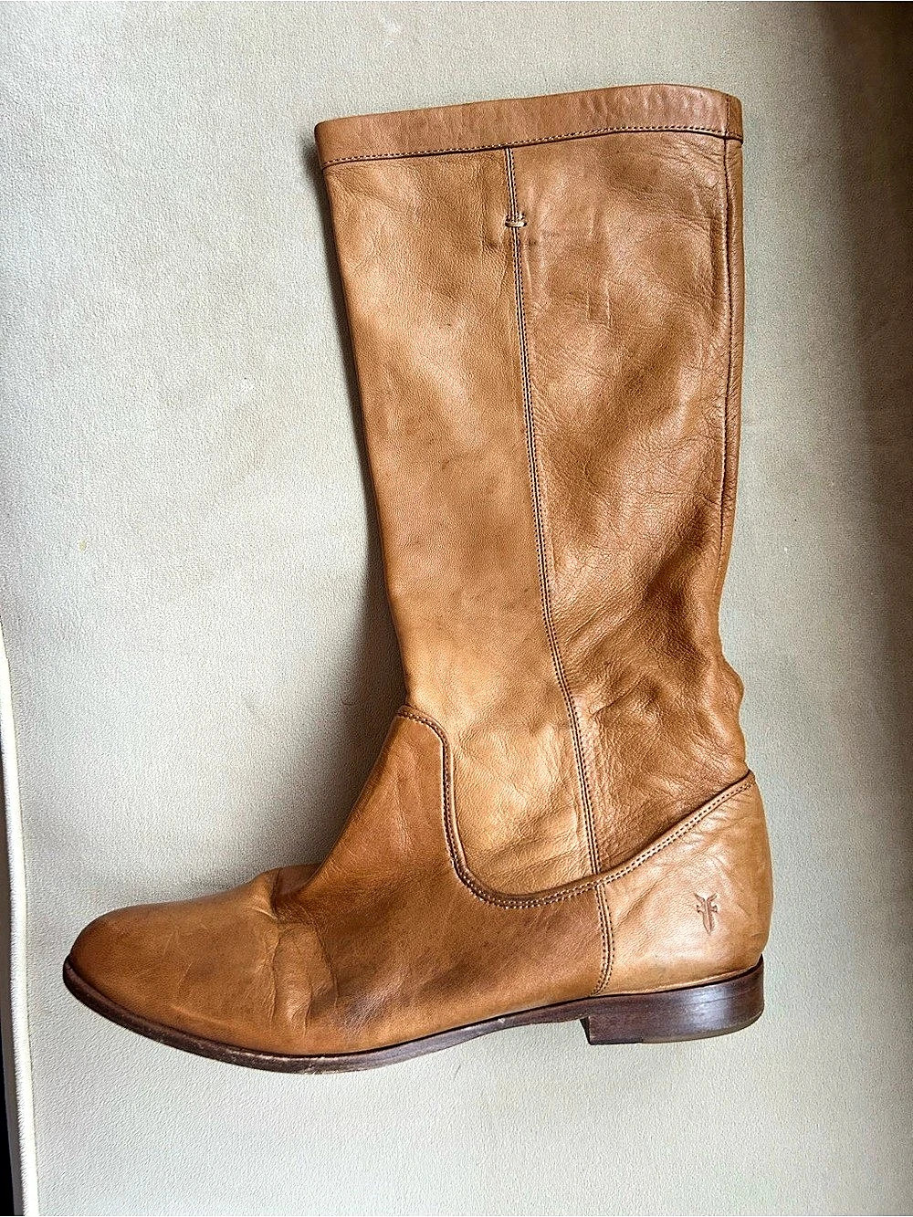 Frye Cindy Slouch Leather Mid Calf Boots in Cognac Size 10 western boho